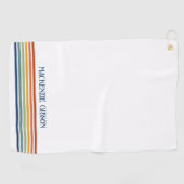 Retro-Monogramm-Minimalist-Streifen Golfhandtuch (Horizontal)