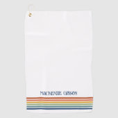 Retro-Monogramm-Minimalist-Streifen Golfhandtuch (Vorderseite)