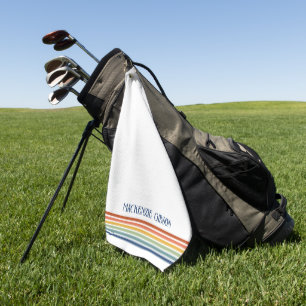 Retro-Monogramm-Minimalist-Streifen Golfhandtuch