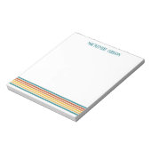 Retro-Monogramm-Minimalist-Streifen Notizblock (Rotiert)