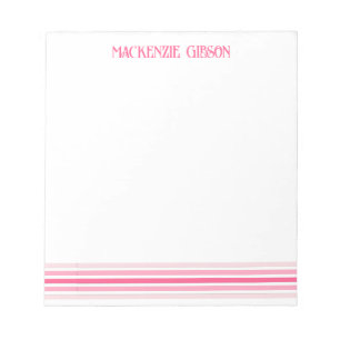 Retro-Monogramm-Minimalist-Streifen Notizblock