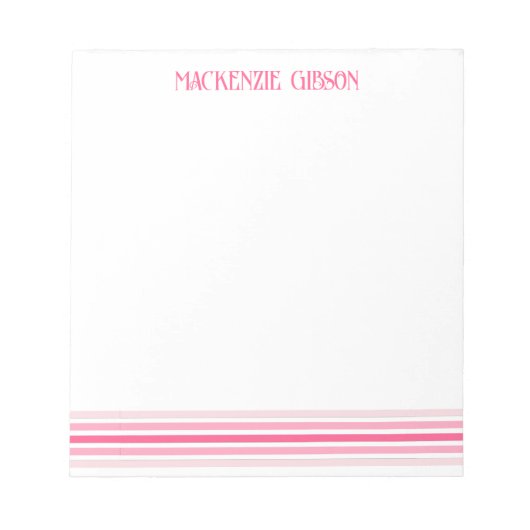 Retro-Monogramm-Minimalist-Streifen Notizblock (Vorderseite)