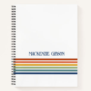 Retro-Monogramm-Minimalist-Streifen Notizblock