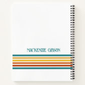 Retro-Monogramm-Minimalist-Streifen Notizblock (Rückseite)