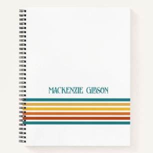 Retro-Monogramm-Minimalist-Streifen Notizblock