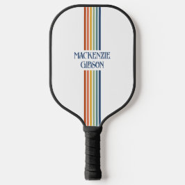 Retro-Monogramm-Minimalist-Streifen Pickleball Schläger