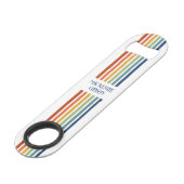 Retro-Monogramm-Minimalist-Streifen Speed Flaschenöffner (Vorderseite Schrägansicht)