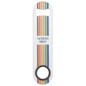 Retro-Monogramm-Minimalist-Streifen Speed Flaschenöffner (Rückseite)