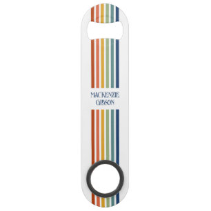 Retro-Monogramm-Minimalist-Streifen Speed Flaschenöffner