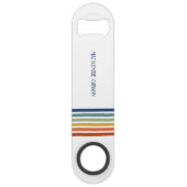 Retro-Monogramm-Minimalist-Streifen Speed Flaschenöffner (Rückseite)