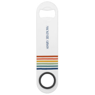 Retro-Monogramm-Minimalist-Streifen Speed Flaschenöffner