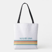 Retro-Monogramm-Minimalist-Streifen Tasche (Rückseite)