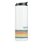 Retro-Monogramm-Minimalist-Streifen Thermosbecher (Nach links gedreht)