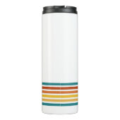 Retro-Monogramm-Minimalist-Streifen Thermosbecher (Rückseite)