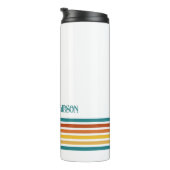 Retro-Monogramm-Minimalist-Streifen Thermosbecher (Nach rechts gedreht)