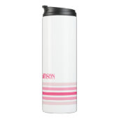 Retro-Monogramm-Minimalist-Streifen Thermosbecher (Nach rechts gedreht)