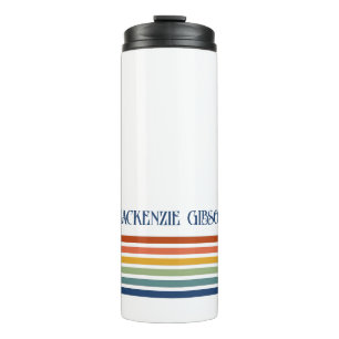 Retro-Monogramm-Minimalist-Streifen Thermosbecher