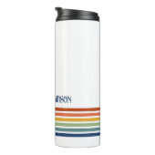 Retro-Monogramm-Minimalist-Streifen Thermosbecher (Nach rechts gedreht)