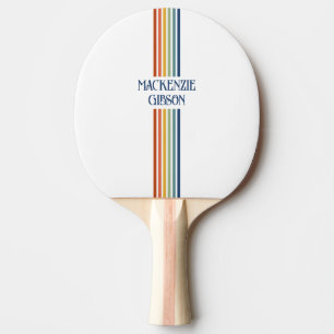 Retro-Monogramm-Minimalist-Streifen Tischtennis Schläger