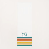Retro-Monogramm-Minimalist-Streifen Yogamatte (Vorderseite)