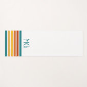 Retro-Monogramm-Minimalist-Streifen Yogamatte (Vorderseite (Horizontal))