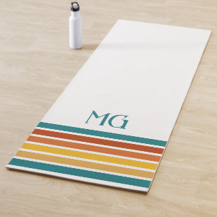 Retro-Monogramm-Minimalist-Streifen Yogamatte