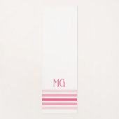 Retro-Monogramm Minimalist Streifen Yogamatte (Vorderseite)
