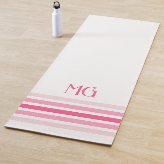 Retro-Monogramm Minimalist Streifen Yogamatte (Beispiel)
