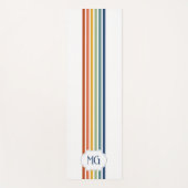 Retro-Monogramm-Minimalist-Streifen Yogamatte (Vorderseite)