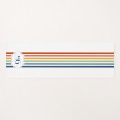 Retro-Monogramm-Minimalist-Streifen Yogamatte (Vorderseite (Horizontal))