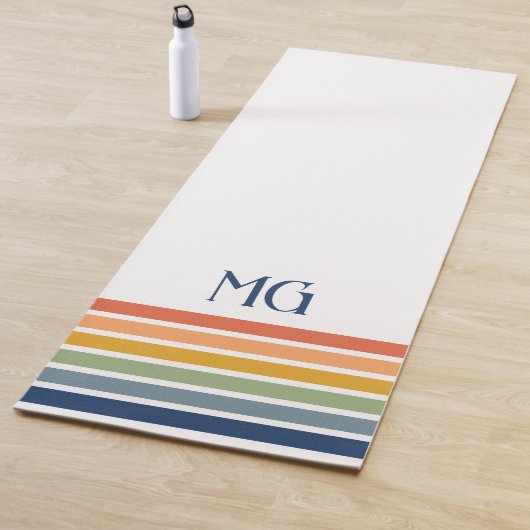 Retro-Monogramm Minimalist Streifen Yogamatte (Beispiel)