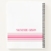 Retro-Monogramm-Minimalist-Stripes Notizblock (Rückseite)