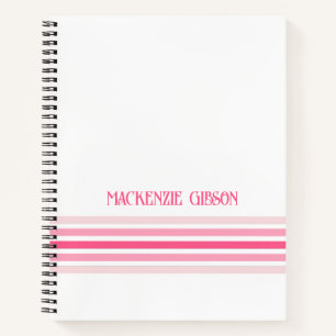 Retro-Monogramm-Minimalist-Stripes Notizblock