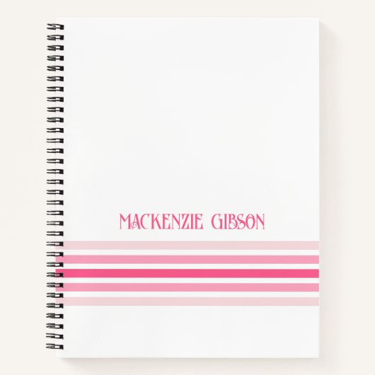 Retro-Monogramm-Minimalist-Stripes Notizblock (Vorderseite)