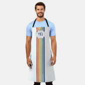 Retro-Monogramm-Minimalist-Stripes Schürze (Getragen)