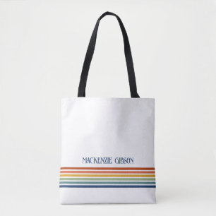 Retro-Monogramm-Minimalist-Stripes Tasche