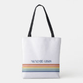 Retro-Monogramm-Minimalist-Stripes Tasche (Rückseite)