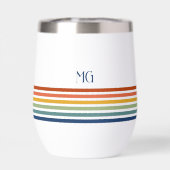 Retro-Monogramm Minimalistische Streifen (Rückseite)