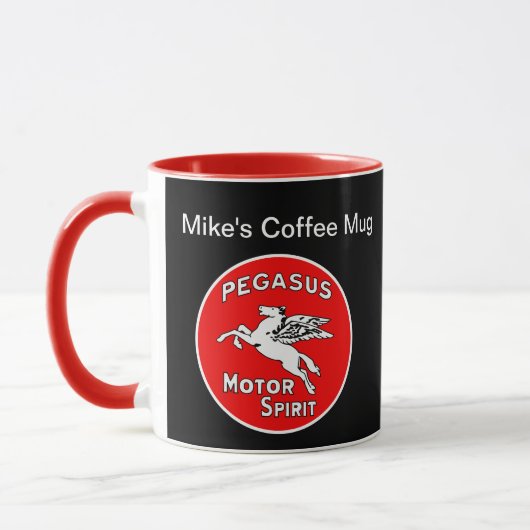 Retro Monogramm-Motorsport-Thema Tasse (Links)