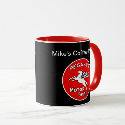 Retro Monogramm-Motorsport-Thema Tasse (VorderseiteRechts)