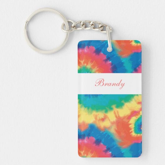 Retro Monogramm-Schlüsselanhänger Schlüsselanhänger (Vorderseite)