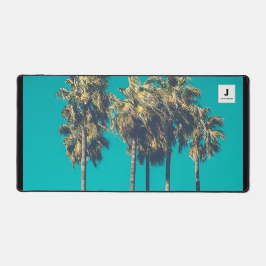 Retro Monogramm Schreibtischunterlage (Vorderseite)