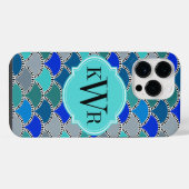 Retro-Monogramm-Schuppen iPhone Hülle (Rückseite (Horizontal))