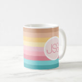 Retro-Monogramm-Tasse der 70er Jahre Kaffeetasse (VorderseiteRechts)