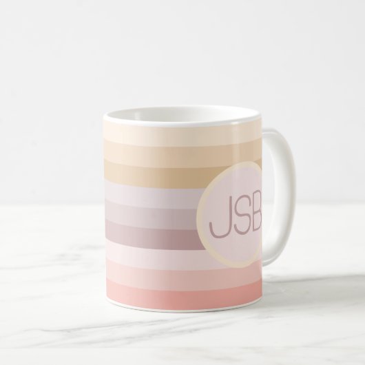 Retro-Monogramm-Tasse Kaffeetasse (VorderseiteRechts)