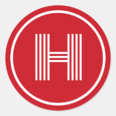 Retro Monogramm Venezianisch Runder Aufkleber (Vorderseite)