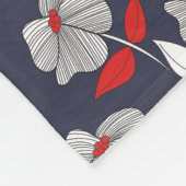 Retro-Monogramm Vintag Schwarz, Weiß und Rot Fleecedecke (Ecke)