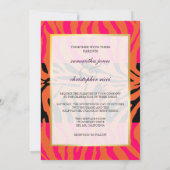 Retro/Monogramm/Zebrastreifen zum Hochzeitseinlade Einladung (Rückseite)