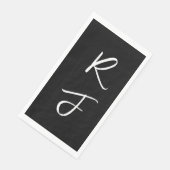 Retro-Monogramme Anfangsbuchstabe Schwarz Weiß Hoc Serviette (Ecke)