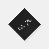 Retro-Monogramme Anfangsbuchstabe Schwarz Weiß Hoc Serviette (Ecke)